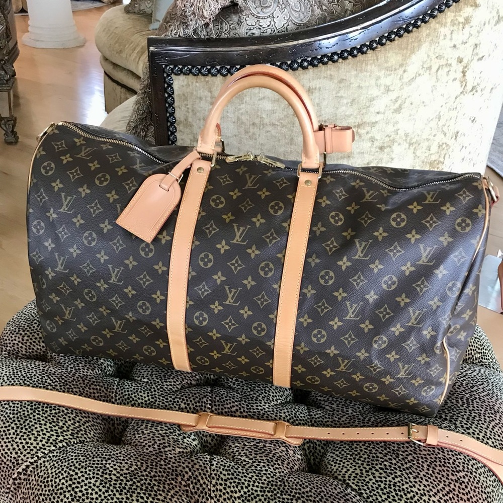 Exquisite Louis Vuitton Keepall 60 Bandolier Travel Bag Duffel - Picture 5 of 17